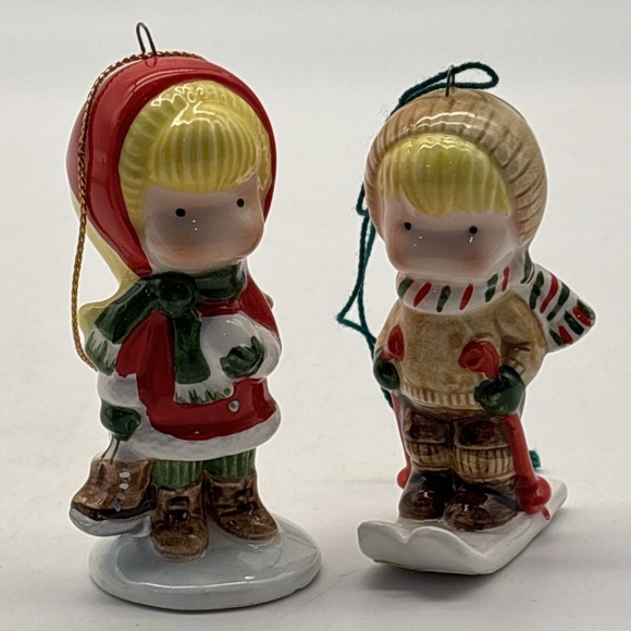 Joan Walsh Anglund Other - 2- Joan Walsh Anglund ornament christmas  figures ice skates skis